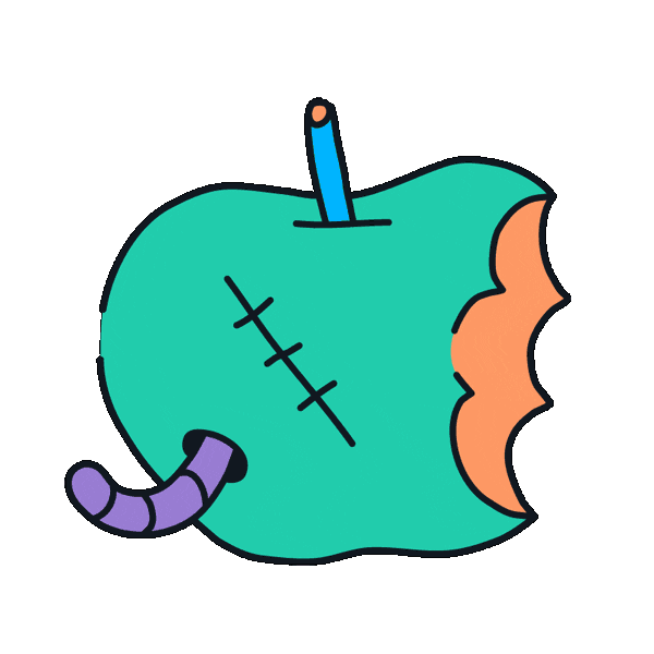 Apple Fruit Sticker by Psychrome
