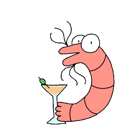 Cheers Shrimp Sticker by Chriphoster