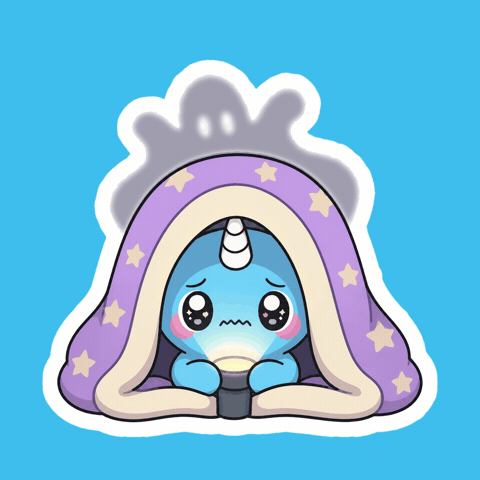Scared Cute Reaction GIF by Naru Naru