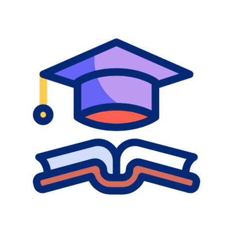 Icon of a graduation cap representing university grads