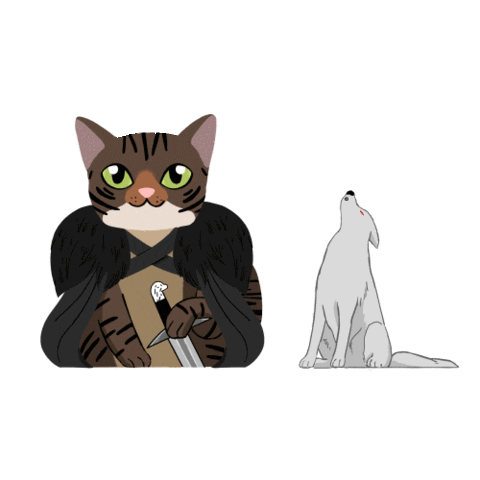 Game Of Thrones Cat Sticker by Stefano Cavada