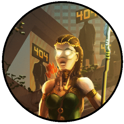 Glitch Robot Sticker by Just A Gent