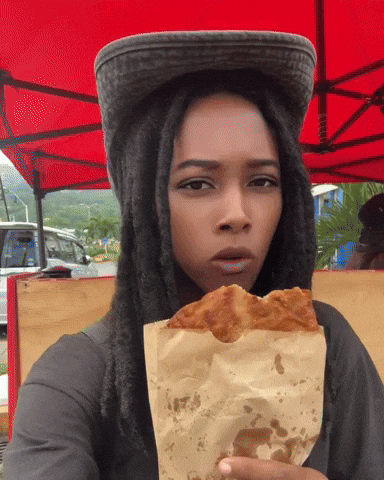 Jamaican Patty Eating GIF