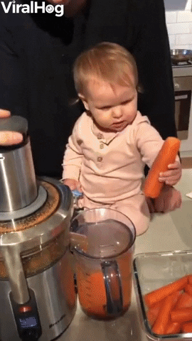 Baby Adds Special Secret Ingredient To Carrot Juice GIF by ViralHog
