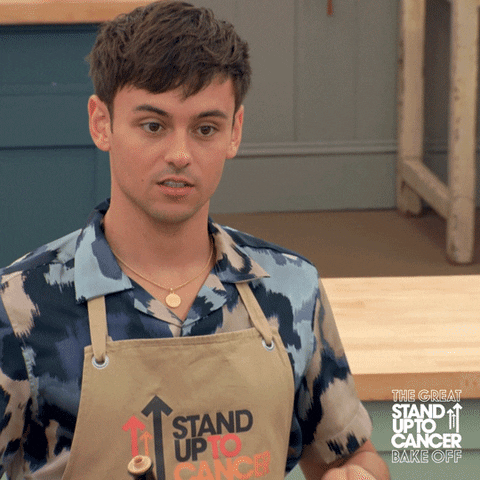 Smirk Bakeoff GIF by The Great British Bake Off