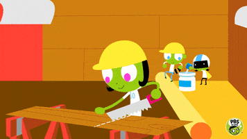 working hard building a house GIF by PBS KIDS