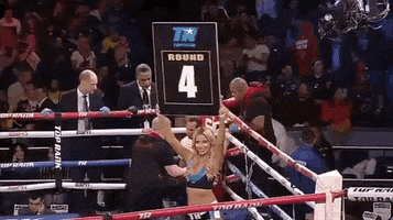 ring girl trboxing GIF by Top Rank Boxing