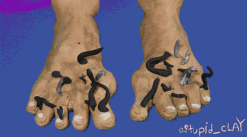 stupid_clay animation hair gross feet GIF
