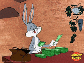 Giphy - Bugs Bunny Money GIF by Looney Tunes
