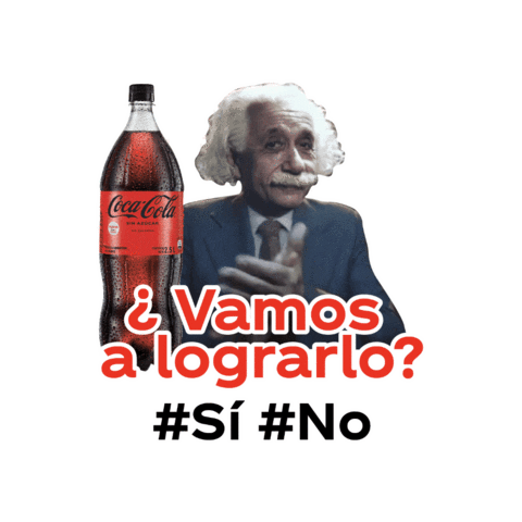 Einstein Sinazucar Sticker by Coca-Cola