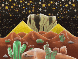 ratelfetal illustration rain lightning cactus GIF