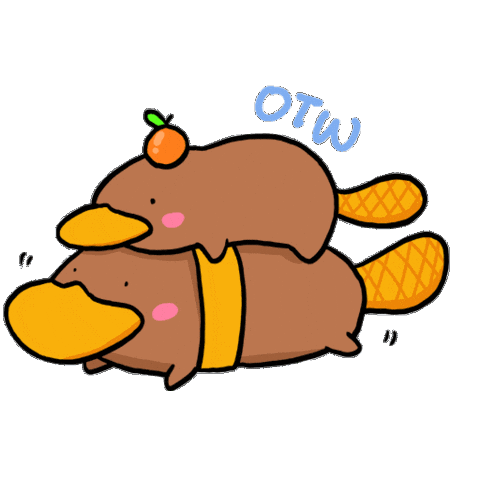 Orange Platypus Sticker