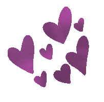 Purple Hearts Heart Sticker