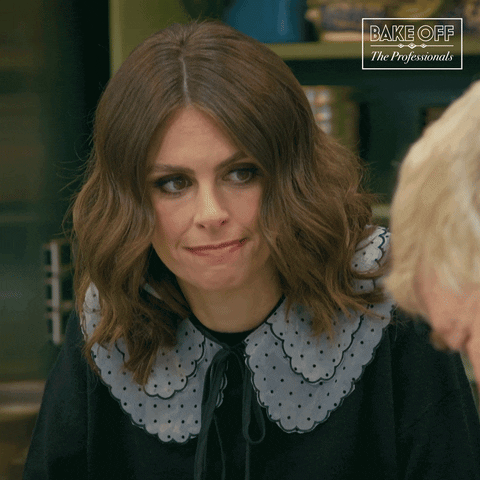 Trouble Smile GIF by The Great British Bake Off