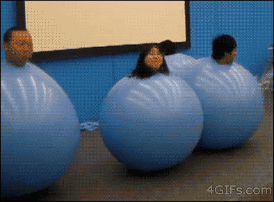 Blue Balls Bouncing GIF