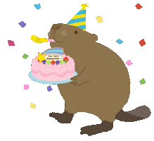 Celebrating Happy Birthday Sticker