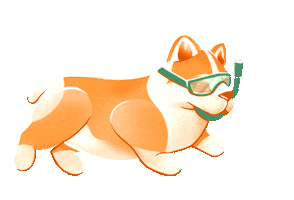 Dog Swimming Sticker