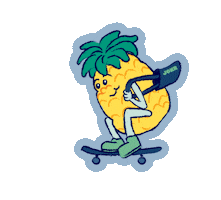 Skate Pineapple Sticker by JOKR