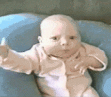 intrigued baby says o rly GIF