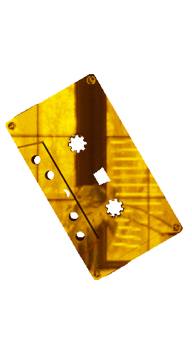 Gold Retro Cassette Tape Sticker by modelvault3d