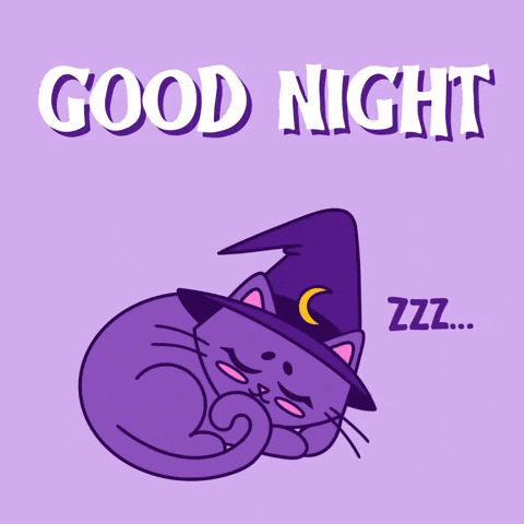 Tired Good Night GIF by Spooks The Cat