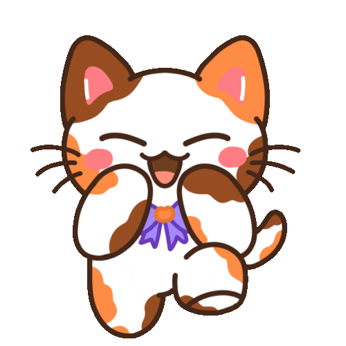 Excited Calico Cat Sticker by shichisōru