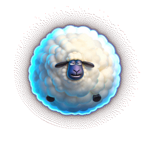 Sheep Glow Sticker by DoubleU Casino