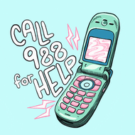Call 988 for Help cellphone