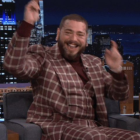 Happy Post Malone GIF by The Tonight Show Starring Jimmy Fallon