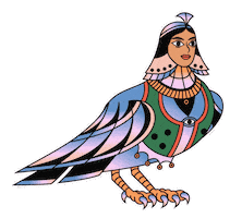Girl Bird Sticker