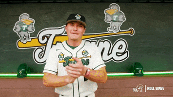 College Baseball Frankie GIF by GreenWave