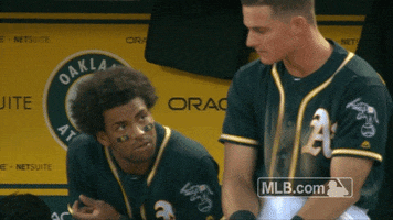 oakland athletics pat on the back GIF by MLB