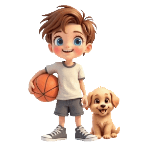 Boys Girls Basketball Sticker