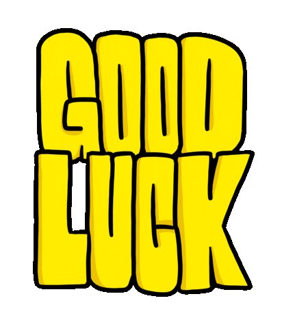 Lettering Good Luck Sticker by Mike O.