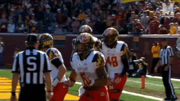 jumping college football GIF by Maryland Terrapins
