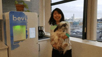 sparkling water office dog GIF by Bevi