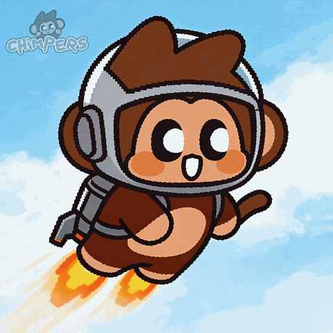 Flying To The Moon GIF by Chimpers