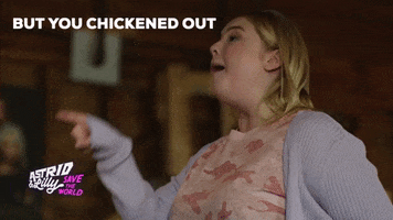 Chicken Coward GIF by Astrid and Lilly Save The World