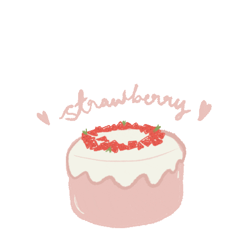 Strawberry Cake Sticker by lilianshomemadecake
