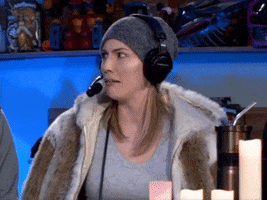 Video game gif. Host of Hyper RPG looks left and right, concerned and saying "That escalated way quickly!" which appears as text.