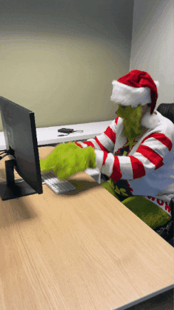 Typing Grinch GIF by Sixth City Marketing