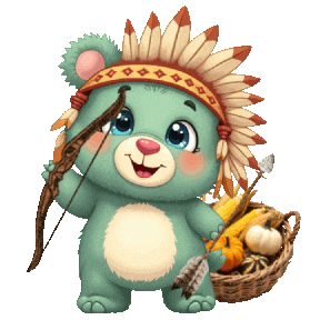 Teddy Bears Thanksgiving Sticker