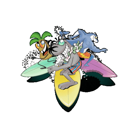 Surfer Dudes Comic Sticker