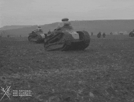 NationalWWIMuseum black and white military tank battlefield GIF