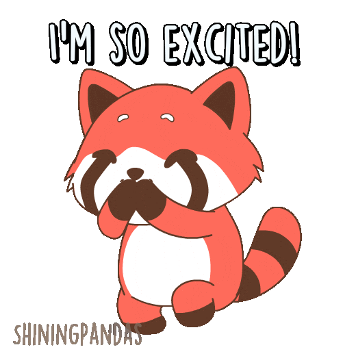 Excited Red Panda Sticker