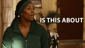 TV gif. Tasha Smith as Marley in Survival of the Thickest. She's wearing a green headband and a green sweatshirt slowly enunciates as she asks, "Is this about money?" which appears as text.