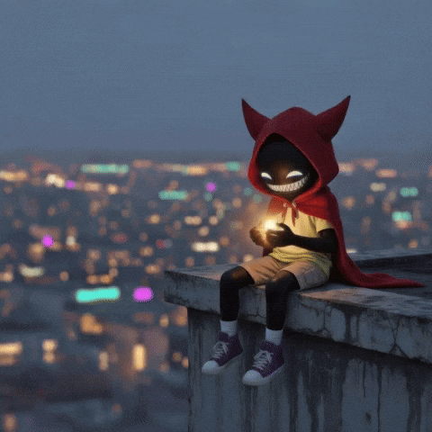 Red Hood Evil Smile GIF by G*BOY