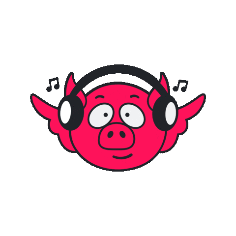 Pig Headphones Sticker by FanFlex