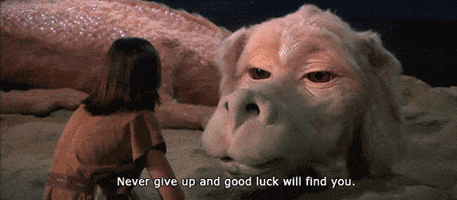 Never Give Up Good Luck GIF