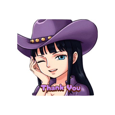 Nico Robin Thank You Sticker by Elena K